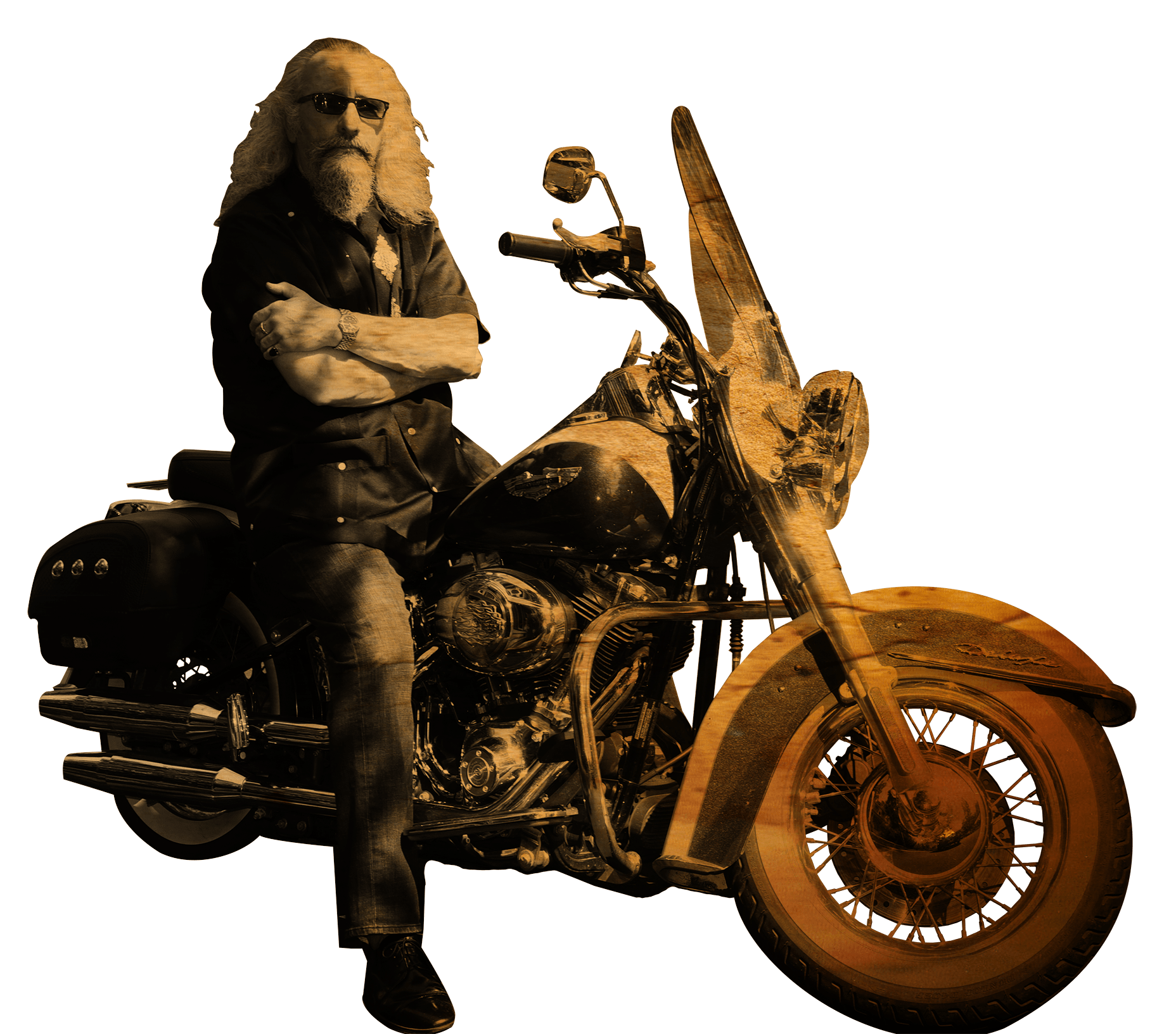 The Outlaw Steve Corbett on a motorcycle